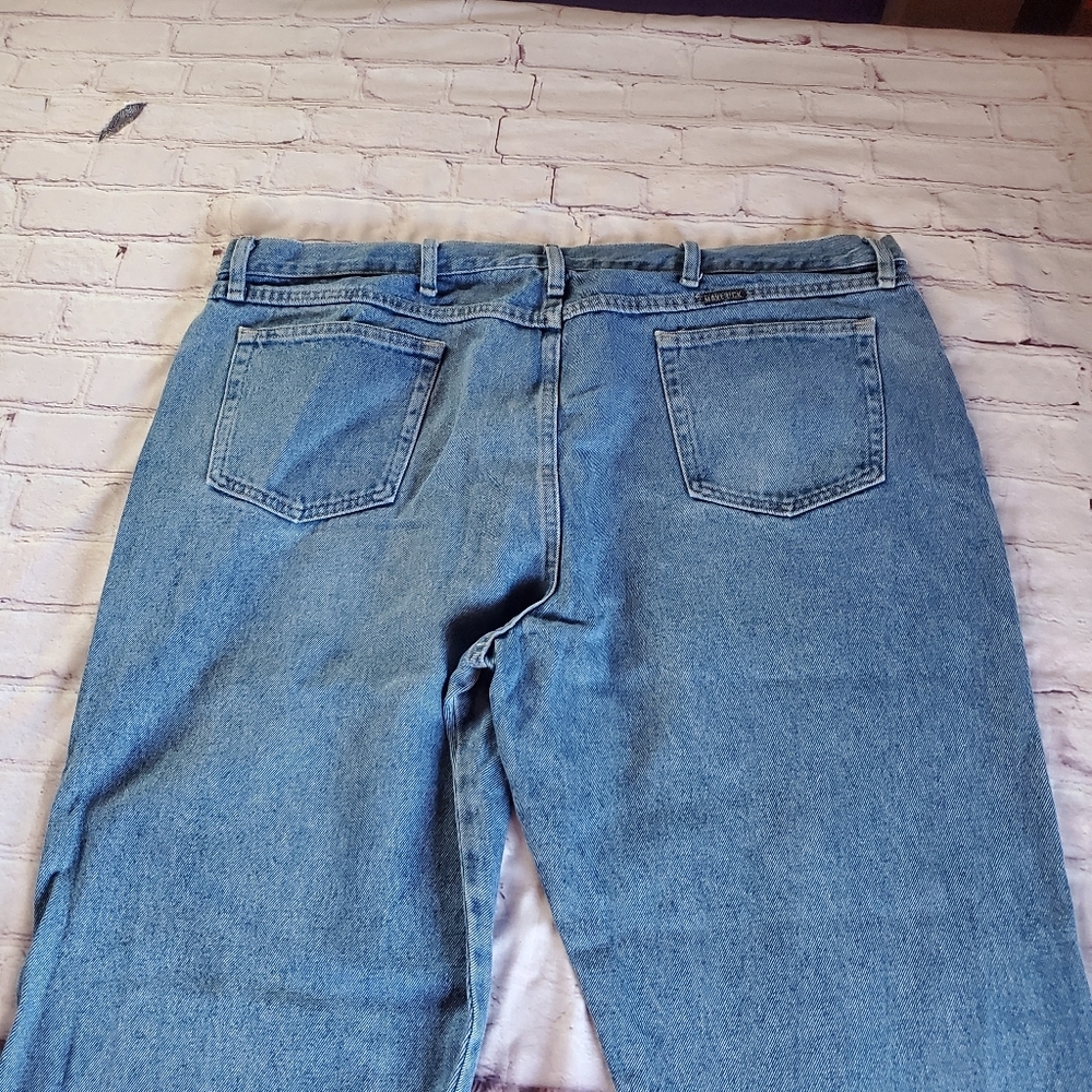 Maverick Lincoln Straight Leg Denim Blue Jeans Size 46X30 Pants Medium Wash - Picture 4 of 10